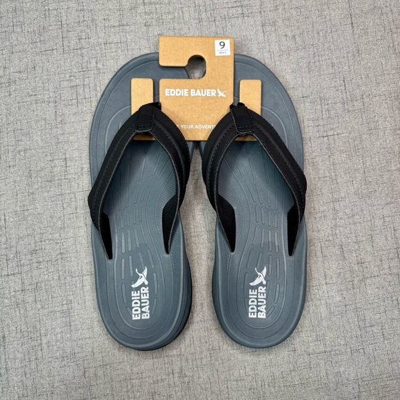 Mens Break Point 2 Flip Flops Black Sandals Comfy Walking Summer 9 10 11 NWT main image 5